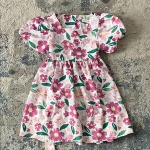Charming Pink Floral Kids Dress